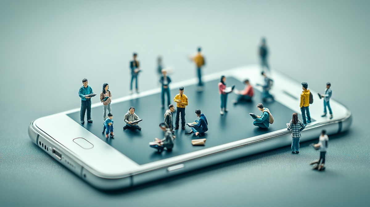 Grupo de personas con adicciones tecnológicas