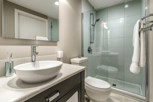 Interior del baño individual en centros de desintoxicación vip
