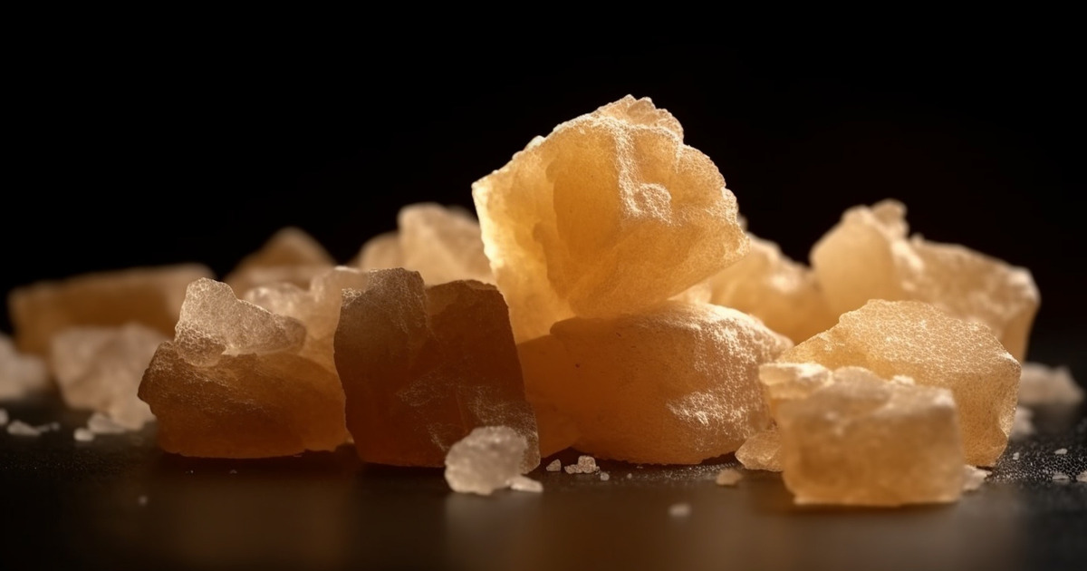 Cristales de crack de cocaína que se puede fumar, a diferencia de la cocaína que se destruye con altas temperaturas.