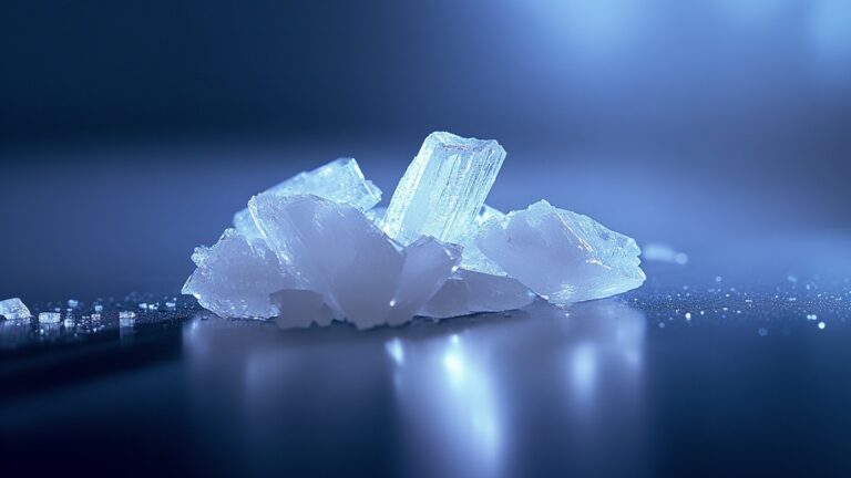 Cristales de metanfetamina sobre una mesa