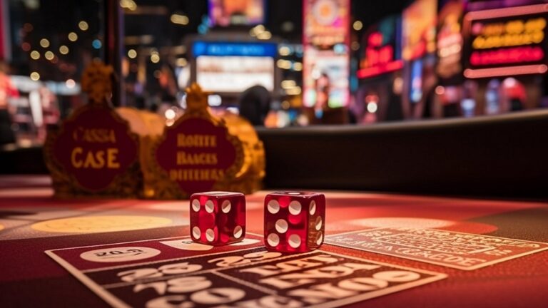 Dados sobre la mesa de un casino