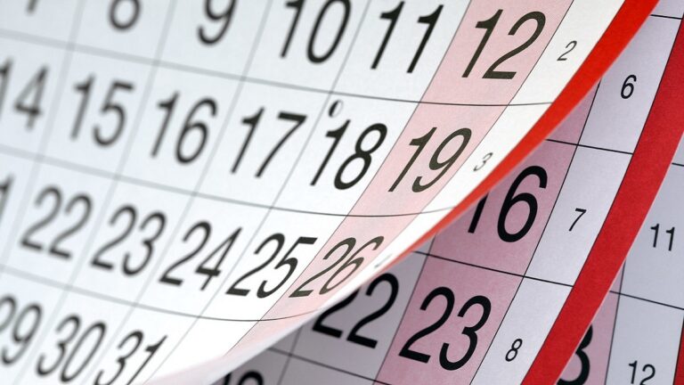 Calendario mostrando la duración del tratamiento de adicciones.