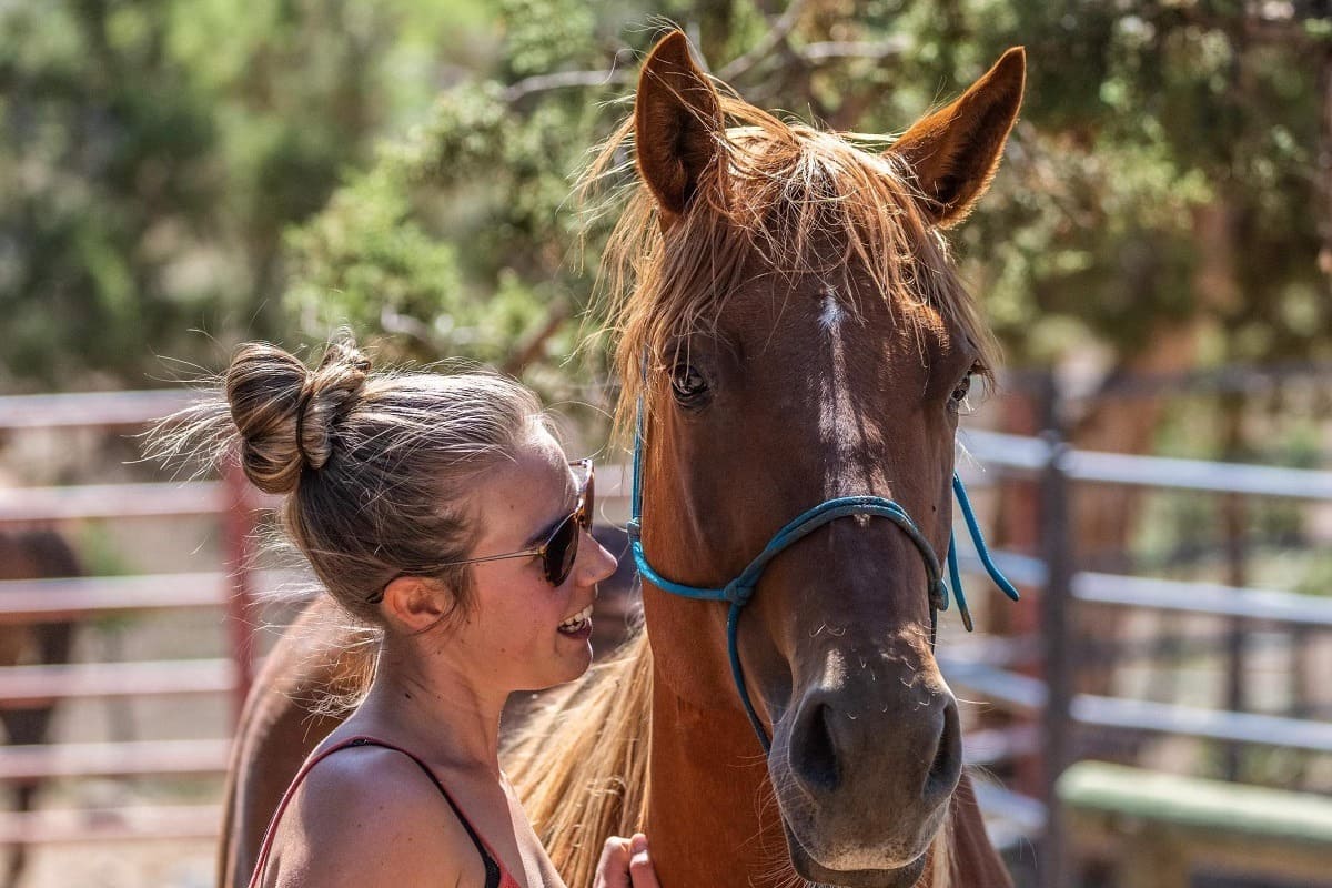 Una mujer en terapia asistida por caballos refuerza el tratamiento de adicciones en Valencia