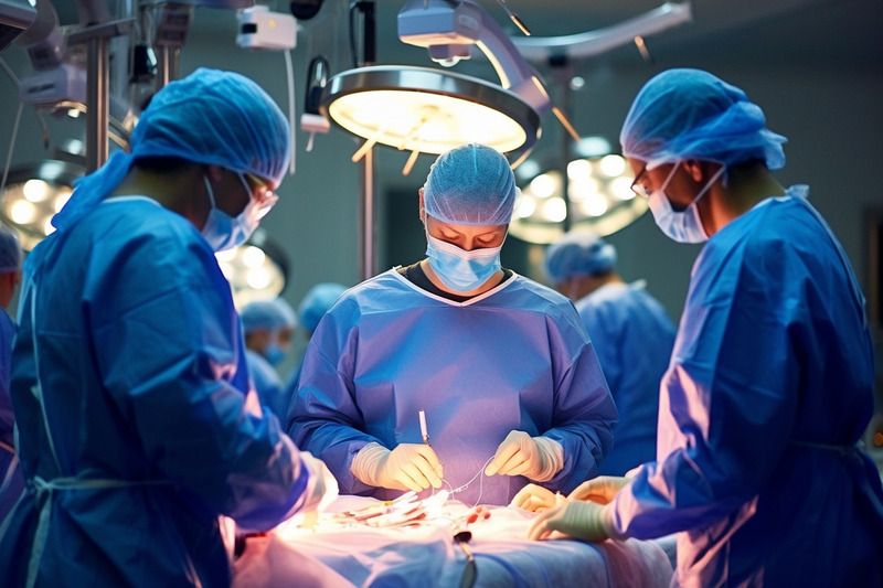 Cirujanos en una interveción quirurgica con ketamina