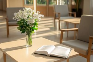 Confortable sala de lectura en los mejores centros de desintoxicación de España