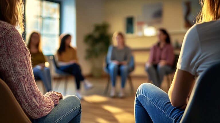 Varias personas en la terapia de grupo de Valencia