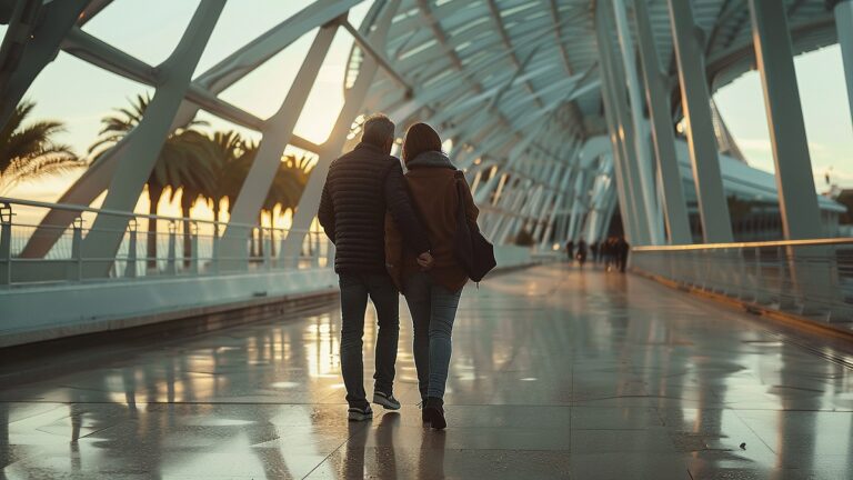 una pareja paseando en valencia despues de la terapia